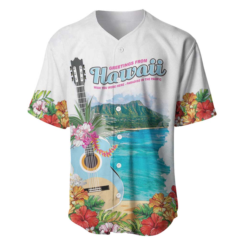 Aloha Hawaii Waikiki Beach Landscape Baseball Jersey LT05 White - Polynesian Pride