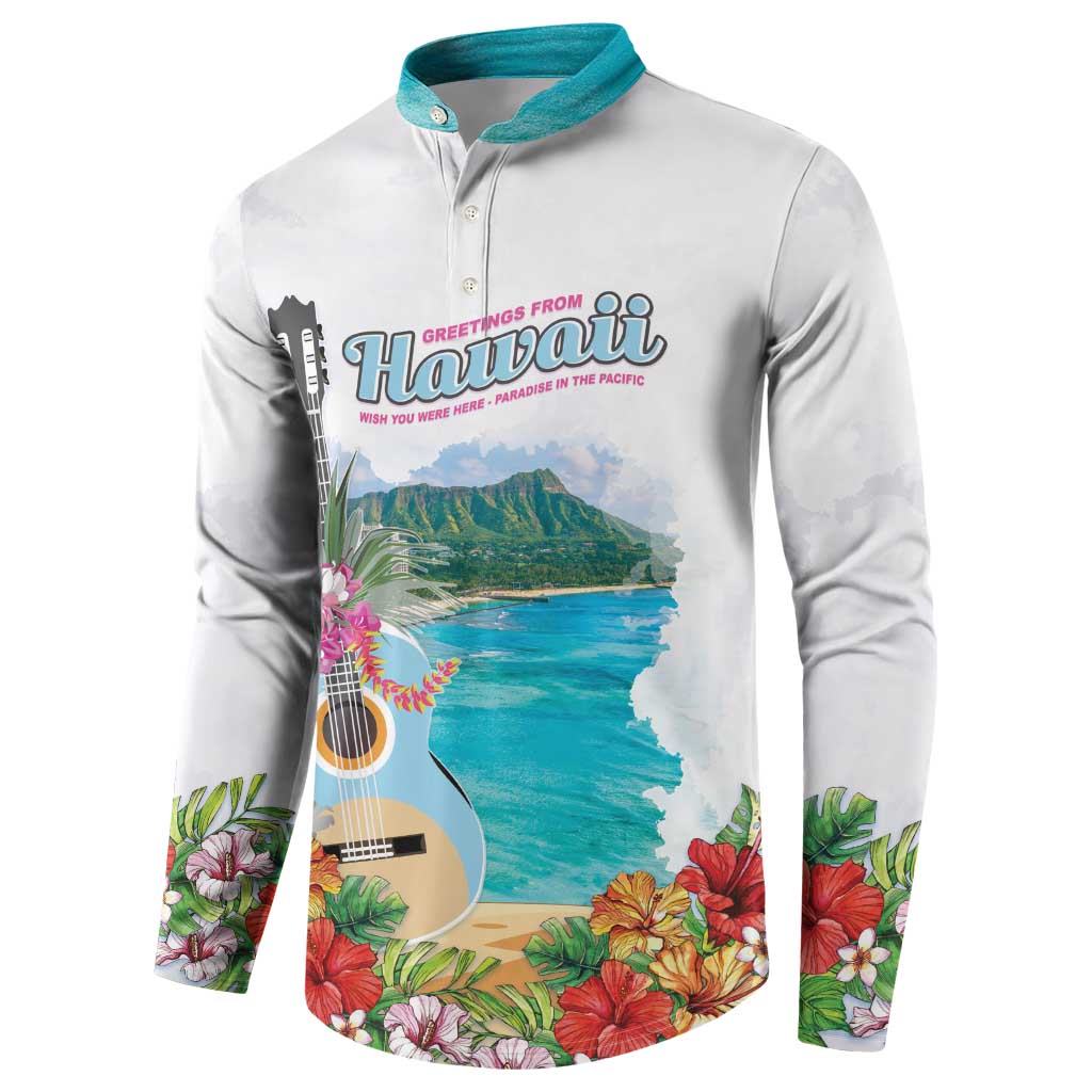 Aloha Hawaii Waikiki Beach Landscape Button Sweatshirt LT05 - Polynesian Pride