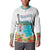 Aloha Hawaii Waikiki Beach Landscape Button Sweatshirt