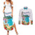 Aloha Hawaii Waikiki Beach Landscape Couples Matching Summer Maxi Dress and Long Sleeve Button Shirt