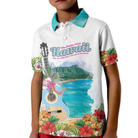 Aloha Hawaii Waikiki Beach Landscape Kid Polo Shirt LT05 Kid White - Polynesian Pride