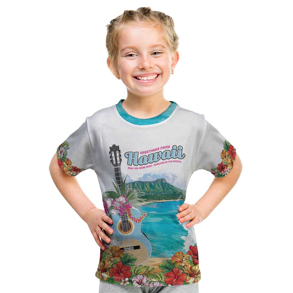 Aloha Hawaii Waikiki Beach Landscape Kid T Shirt LT05 White - Polynesian Pride