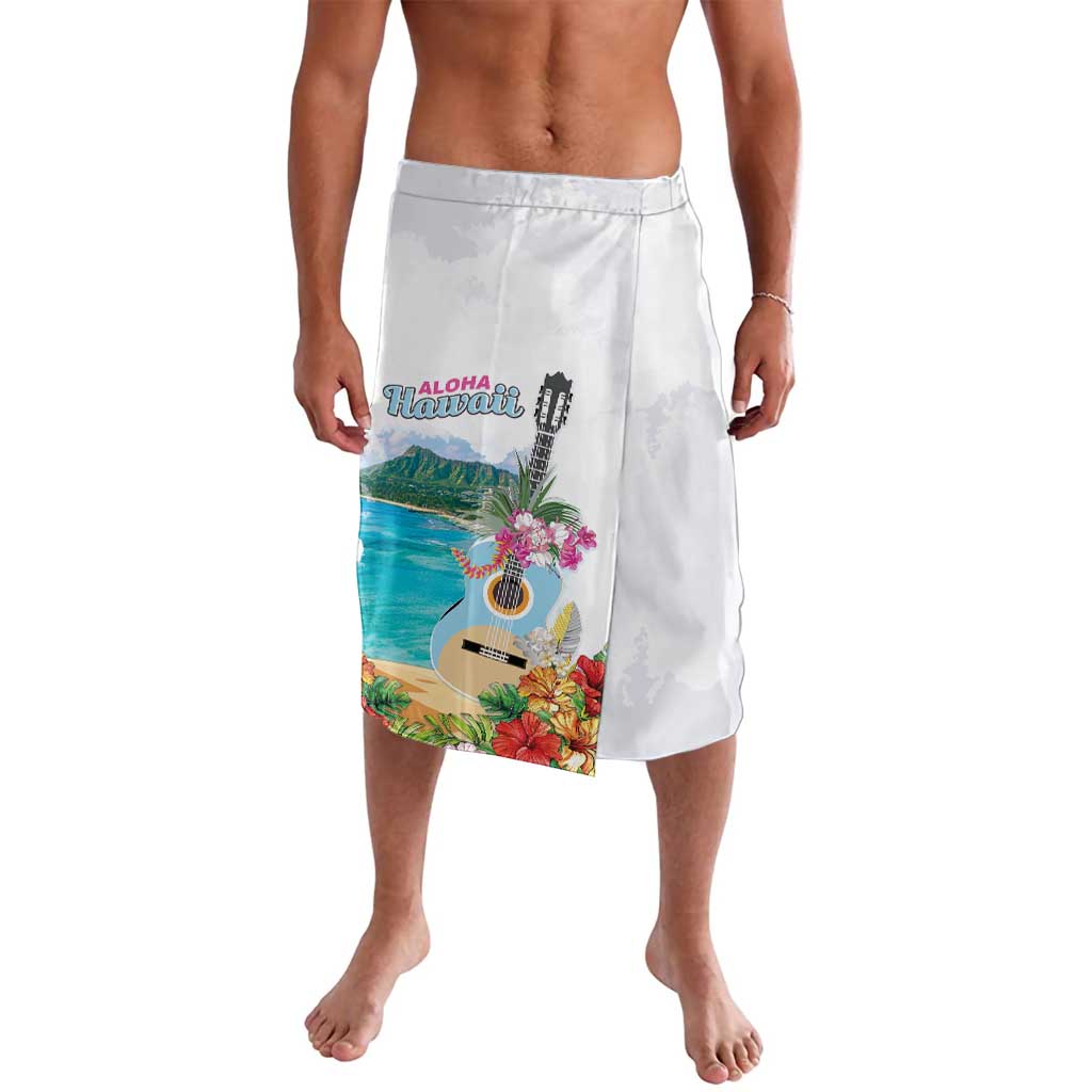 Aloha Hawaii Waikiki Beach Landscape Lavalava LT05 White - Polynesian Pride