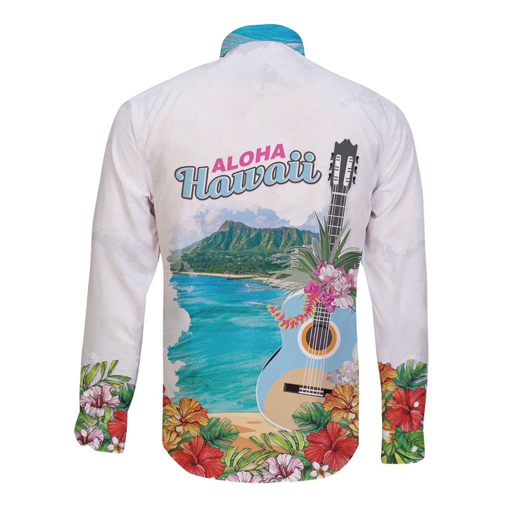 Aloha Hawaii Waikiki Beach Landscape Long Sleeve Button Shirt LT05 - Polynesian Pride