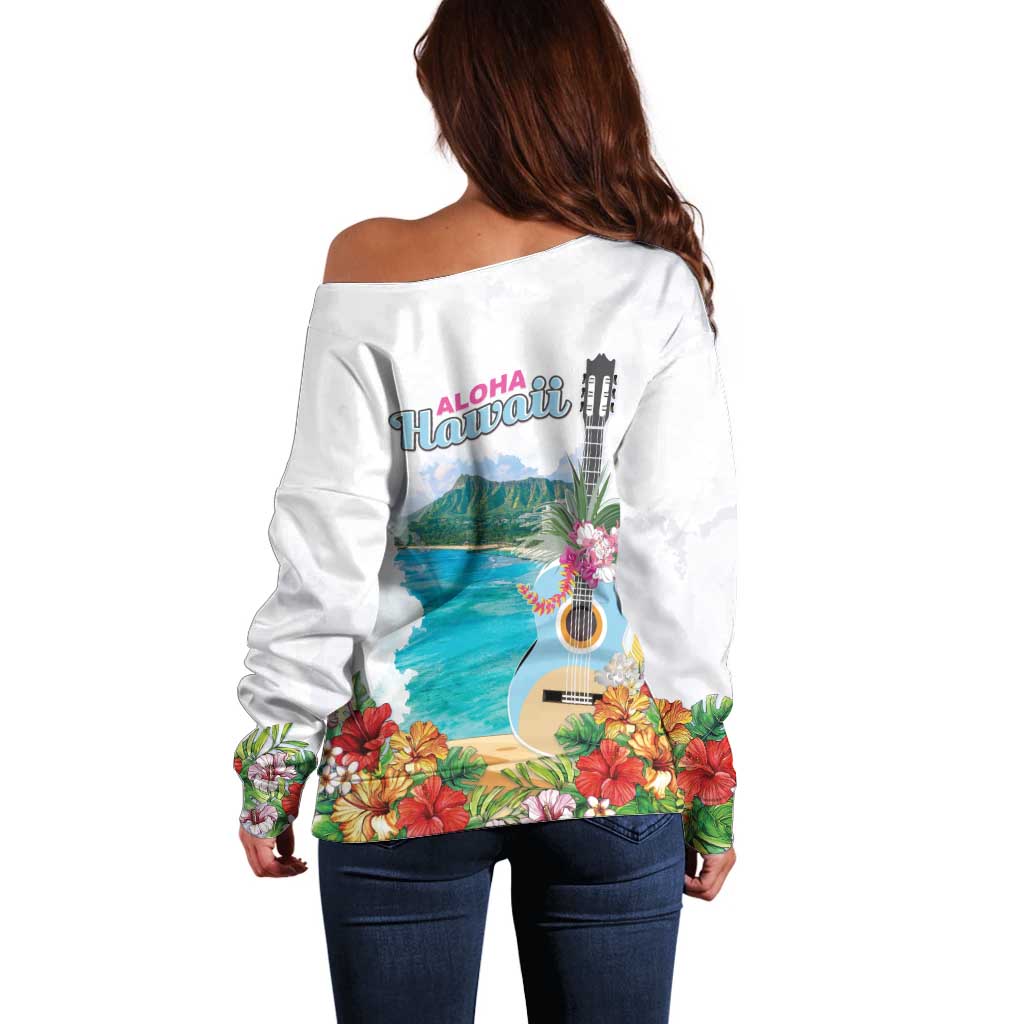 Aloha Hawaii Waikiki Beach Landscape Off Shoulder Sweater LT05 - Polynesian Pride