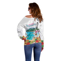 Aloha Hawaii Waikiki Beach Landscape Off Shoulder Sweater LT05 - Polynesian Pride