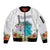 Aloha Hawaii Waikiki Beach Landscape Sleeve Zip Bomber Jacket