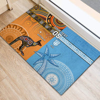 Custom Fiji Tapa And Australia Aboriginal Together Rubber Doormat LT05 - Polynesian Pride