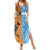 Custom Fiji Tapa And Australia Aboriginal Together Summer Maxi Dress LT05 Women Blue - Polynesian Pride