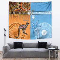 Custom Fiji Tapa And Australia Aboriginal Together Tapestry LT05 - Polynesian Pride