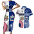 Custom Samoa And USA Together Couples Matching Short Sleeve Bodycon Dress and Hawaiian Shirt LT05 Blue - Polynesian Pride