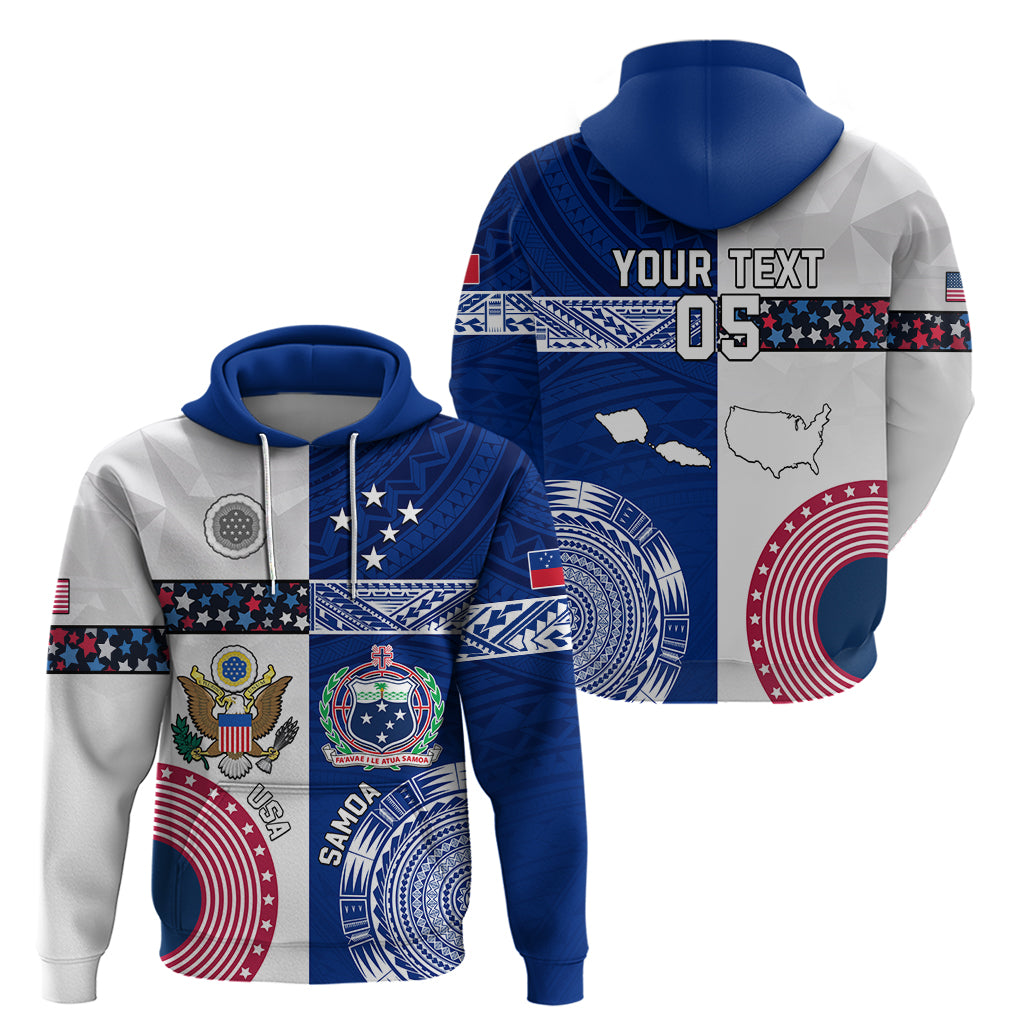 Custom Samoa And USA Together Zip Hoodie LT05 - Polynesian Pride