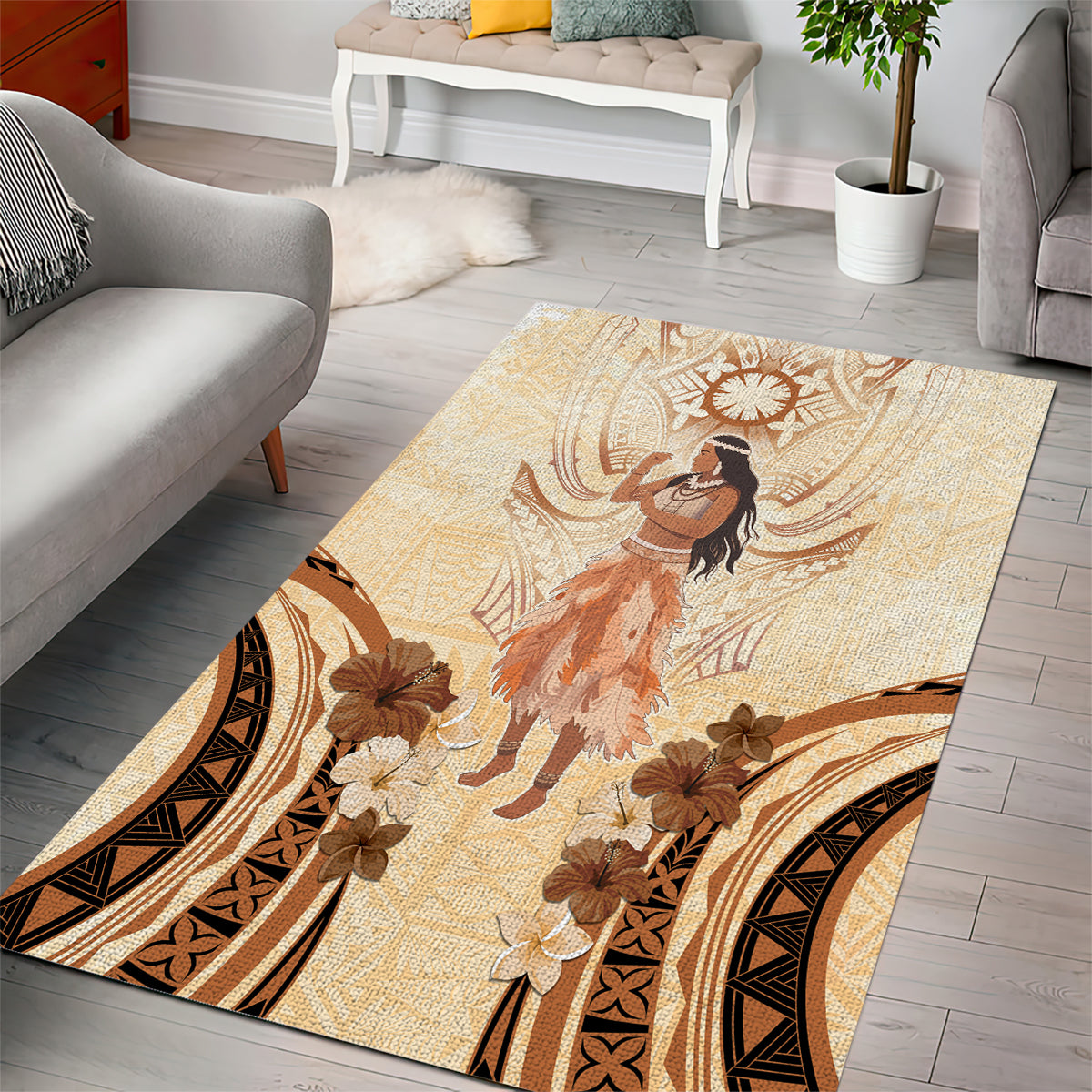 Tonga Women's Day Area Rug With Polynesian Pattern LT05 - Polynesian Pride