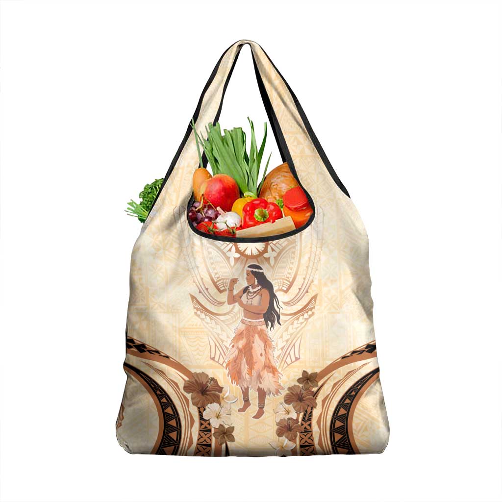 Tonga Women's Day Grocery Bag With Polynesian Pattern LT05 1-pack One Size Beige - Polynesian Pride