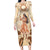 Tonga Women's Day Long Sleeve Bodycon Dress With Polynesian Pattern LT05 Long Dress Beige - Polynesian Pride