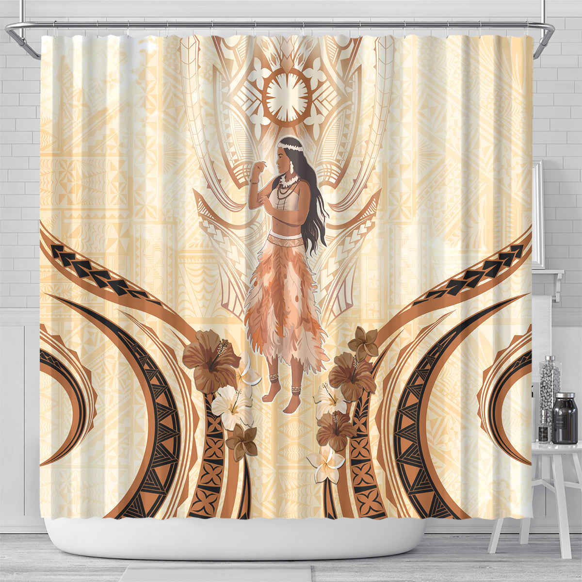 Tonga Women's Day Shower Curtain With Polynesian Pattern LT05 - Polynesian Pride