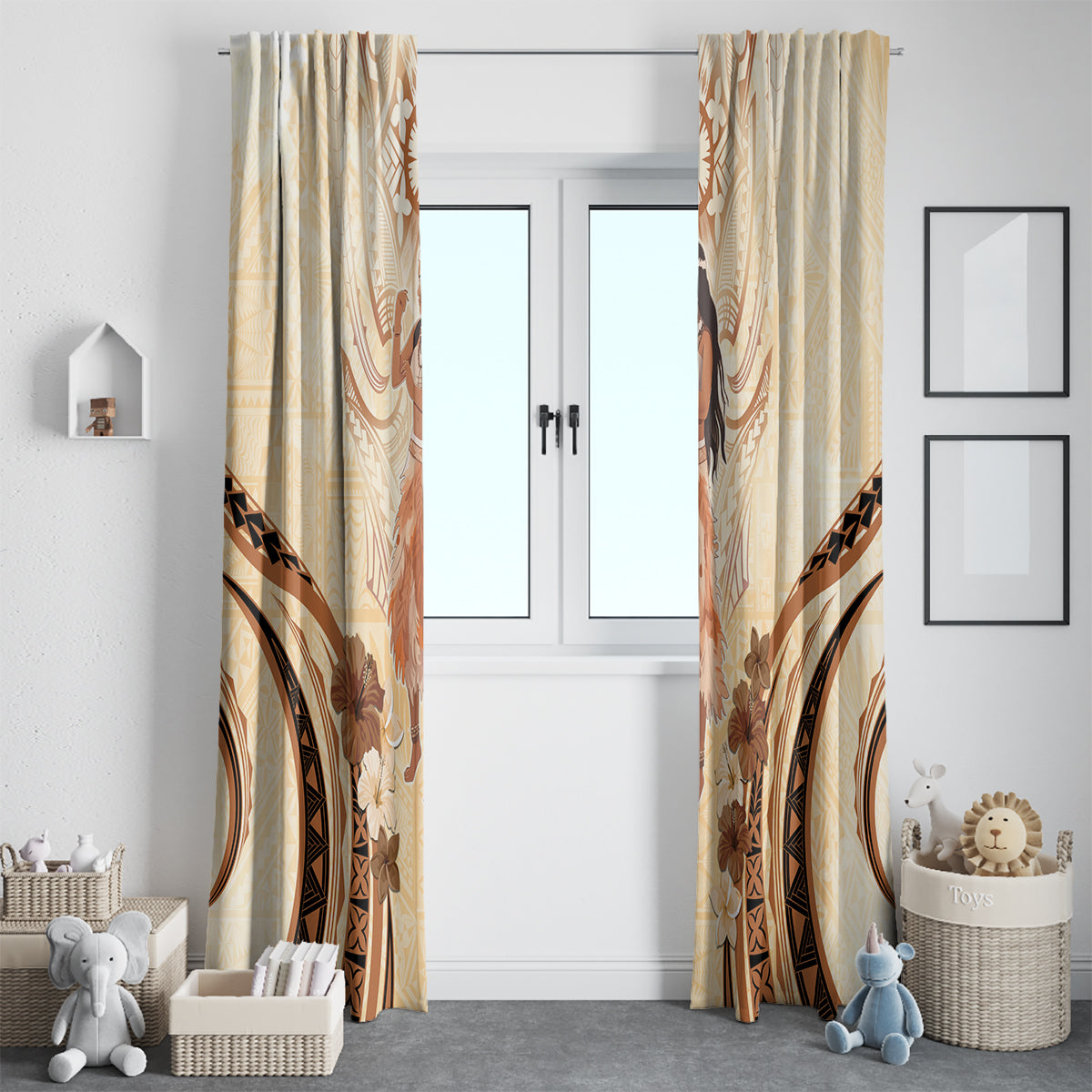 Tonga Women's Day Window Curtain With Polynesian Pattern LT05 - Polynesian Pride