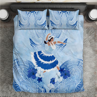 Cook Islands Women's Day Bedding Set With Polynesian Pattern LT05 Blue - Polynesian Pride