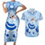 Cook Islands Women's Day Couples Matching Short Sleeve Bodycon Dress and Hawaiian Shirt With Polynesian Pattern LT05 Blue - Polynesian Pride