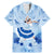 Cook Islands Women's Day Family Matching Mermaid Dress and Hawaiian Shirt With Polynesian Pattern LT05 Dad's Shirt - Short Sleeve Blue - Polynesian Pride