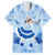 Cook Islands Women's Day Family Matching Off Shoulder Maxi Dress and Hawaiian Shirt With Polynesian Pattern LT05 Dad's Shirt - Short Sleeve Blue - Polynesian Pride