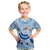 Cook Islands Women's Day Kid T Shirt With Polynesian Pattern LT05 Blue - Polynesian Pride