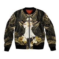 Niue Women's Day Bomber Jacket With Polynesian Pattern LT05 Unisex Gold - Polynesian Pride