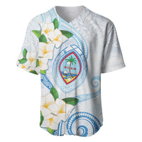 Guam Chamorro Baseball Jersey Guasali Flowers Curves Style LT05 Blue - Polynesian Pride