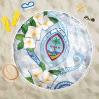 Guam Chamorro Beach Blanket Guasali Flowers Curves Style LT05 One Size 150cm Blue - Polynesian Pride