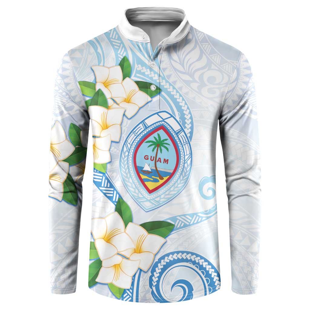 Guam Chamorro Button Sweatshirt Guasali Flowers Curves Style LT05 Blue - Polynesian Pride