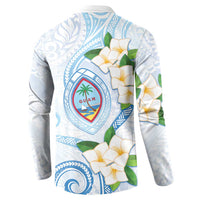 Guam Chamorro Button Sweatshirt Guasali Flowers Curves Style LT05 - Polynesian Pride