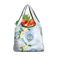 Guam Chamorro Grocery Bag Guasali Flowers Curves Style LT05 1-pack One Size Blue - Polynesian Pride