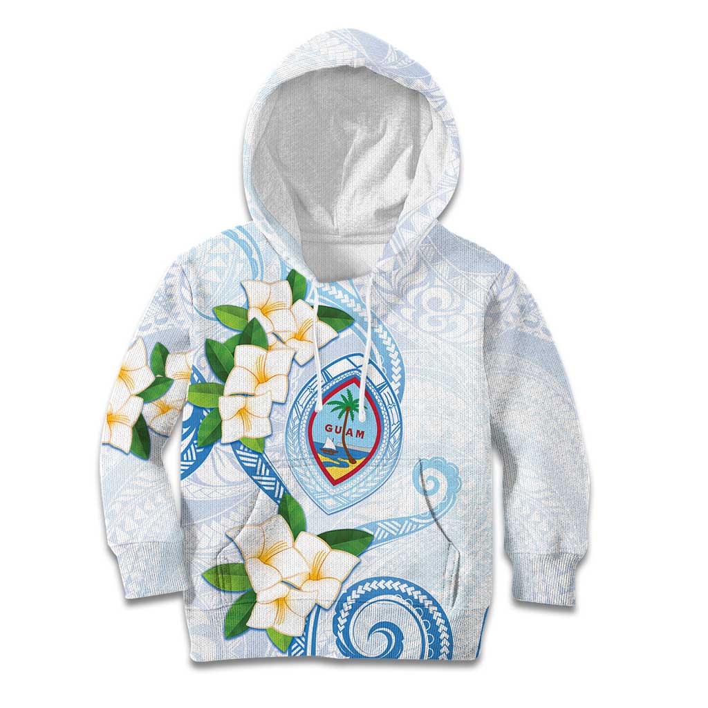 Guam Chamorro Kid Hoodie Guasali Flowers Curves Style LT05 Hoodie Blue - Polynesian Pride