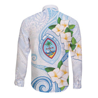 Guam Chamorro Long Sleeve Button Shirt Guasali Flowers Curves Style LT05 - Polynesian Pride