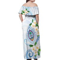 Guam Chamorro Off Shoulder Maxi Dress Guasali Flowers Curves Style LT05 - Polynesian Pride