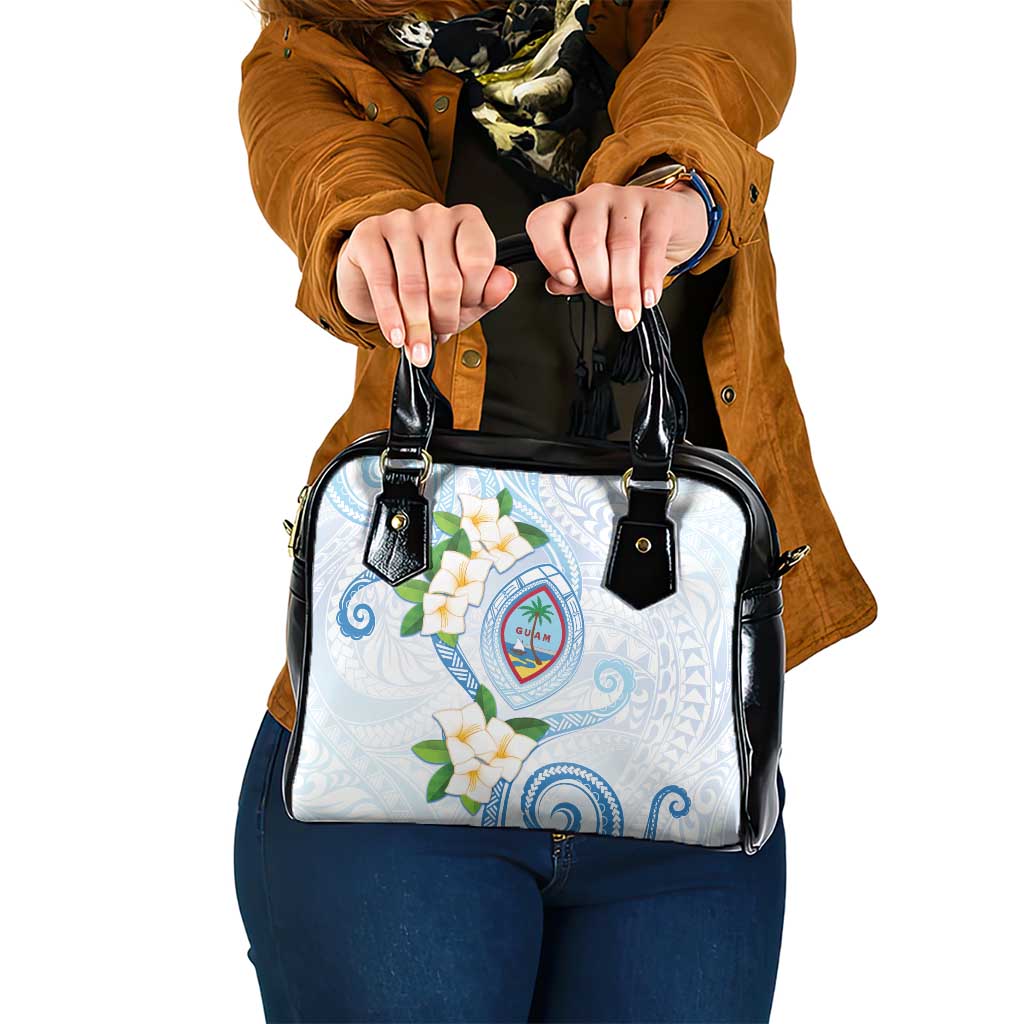 Guam Chamorro Shoulder Handbag Guasali Flowers Curves Style LT05 One Size Blue - Polynesian Pride