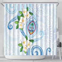 Guam Chamorro Shower Curtain Guasali Flowers Curves Style LT05 - Polynesian Pride