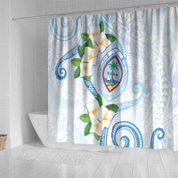 Guam Chamorro Shower Curtain Guasali Flowers Curves Style LT05 - Polynesian Pride