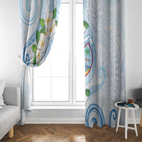 Guam Chamorro Window Curtain Guasali Flowers Curves Style LT05 - Polynesian Pride