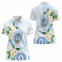Guam Chamorro Women Polo Shirt Guasali Flowers Curves Style LT05 - Polynesian Pride