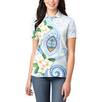 Guam Chamorro Women Polo Shirt Guasali Flowers Curves Style LT05 - Polynesian Pride
