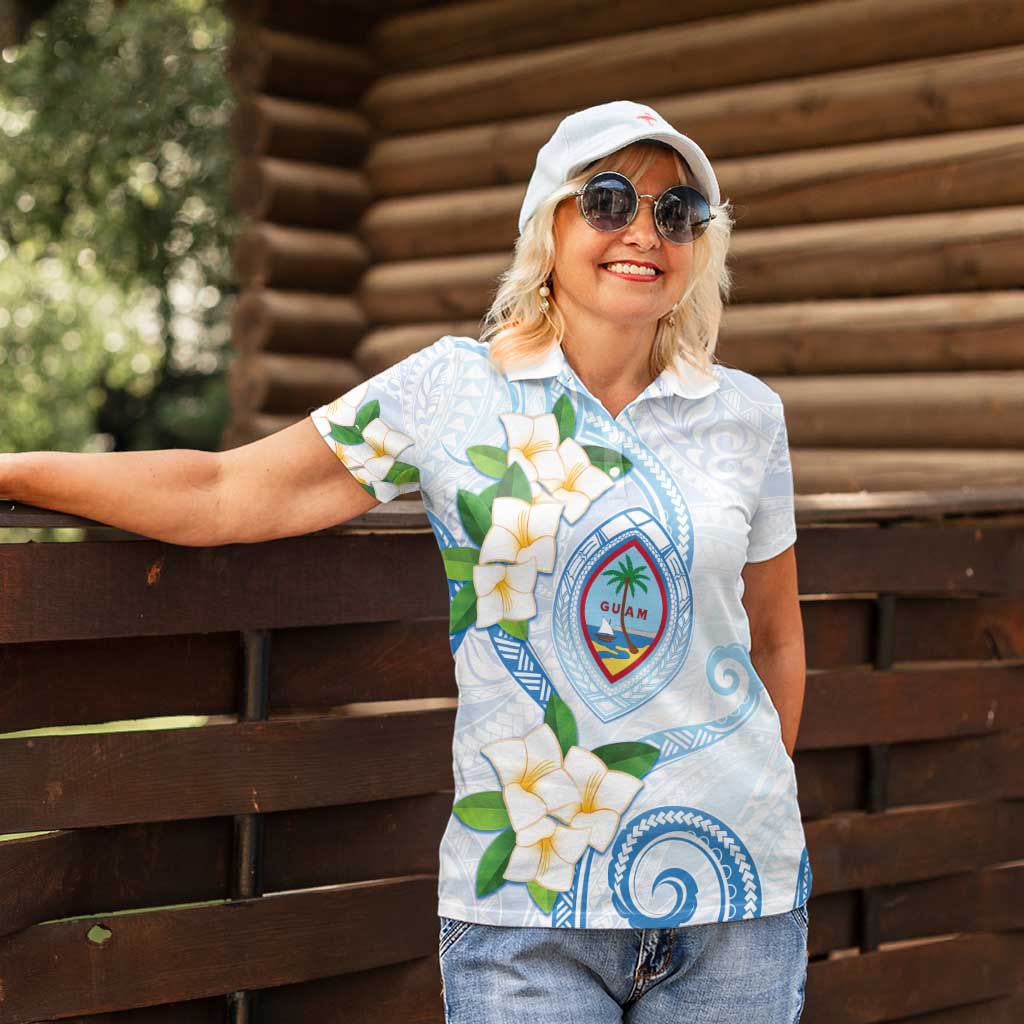 Guam Chamorro Women Polo Shirt Guasali Flowers Curves Style LT05 - Polynesian Pride