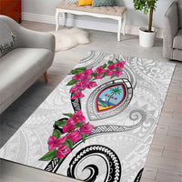 Guam Chamorro Area Rug Curves Polynesian Tattoo Mix Bougainvillea LT05 - Polynesian Pride