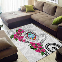 Guam Chamorro Area Rug Curves Polynesian Tattoo Mix Bougainvillea LT05 - Polynesian Pride