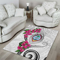 Guam Chamorro Area Rug Curves Polynesian Tattoo Mix Bougainvillea LT05 - Polynesian Pride