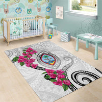 Guam Chamorro Area Rug Curves Polynesian Tattoo Mix Bougainvillea LT05 - Polynesian Pride