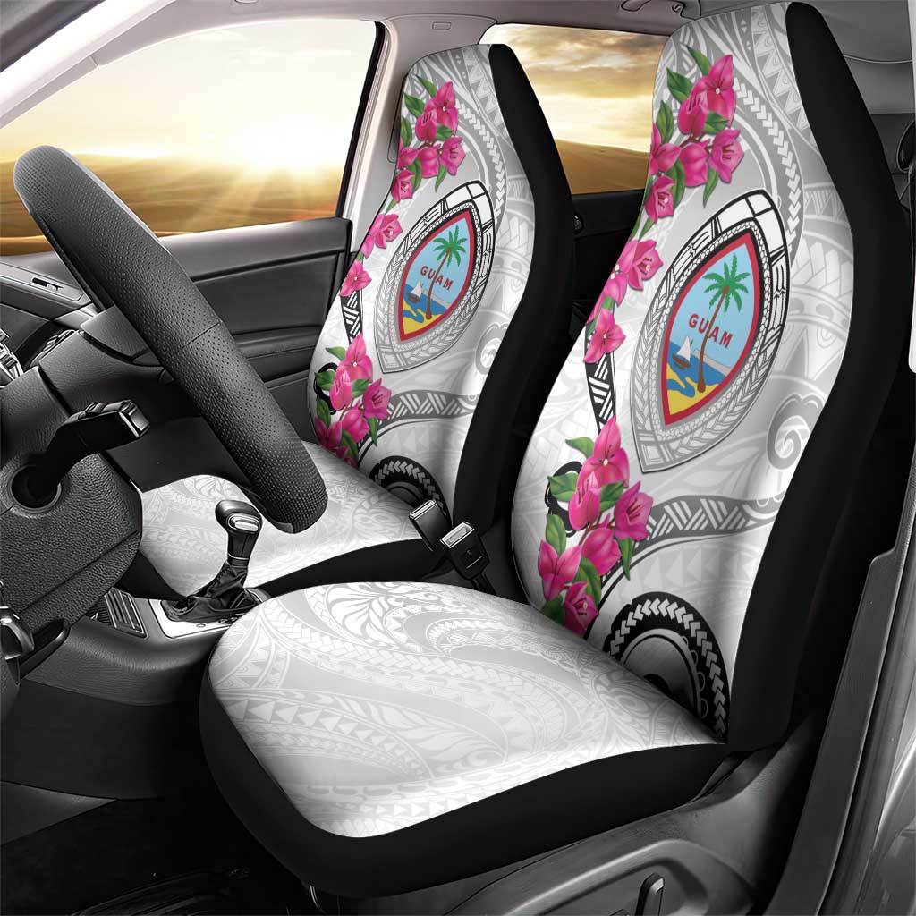 Guam Chamorro Car Seat Cover Curves Polynesian Tattoo Mix Bougainvillea LT05 - Polynesian Pride