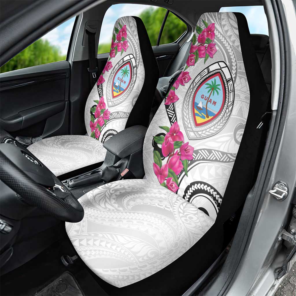 Guam Chamorro Car Seat Cover Curves Polynesian Tattoo Mix Bougainvillea LT05 - Polynesian Pride
