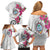 Guam Chamorro Family Matching Off Shoulder Short Dress and Hawaiian Shirt Curves Polynesian Tattoo Mix Bougainvillea