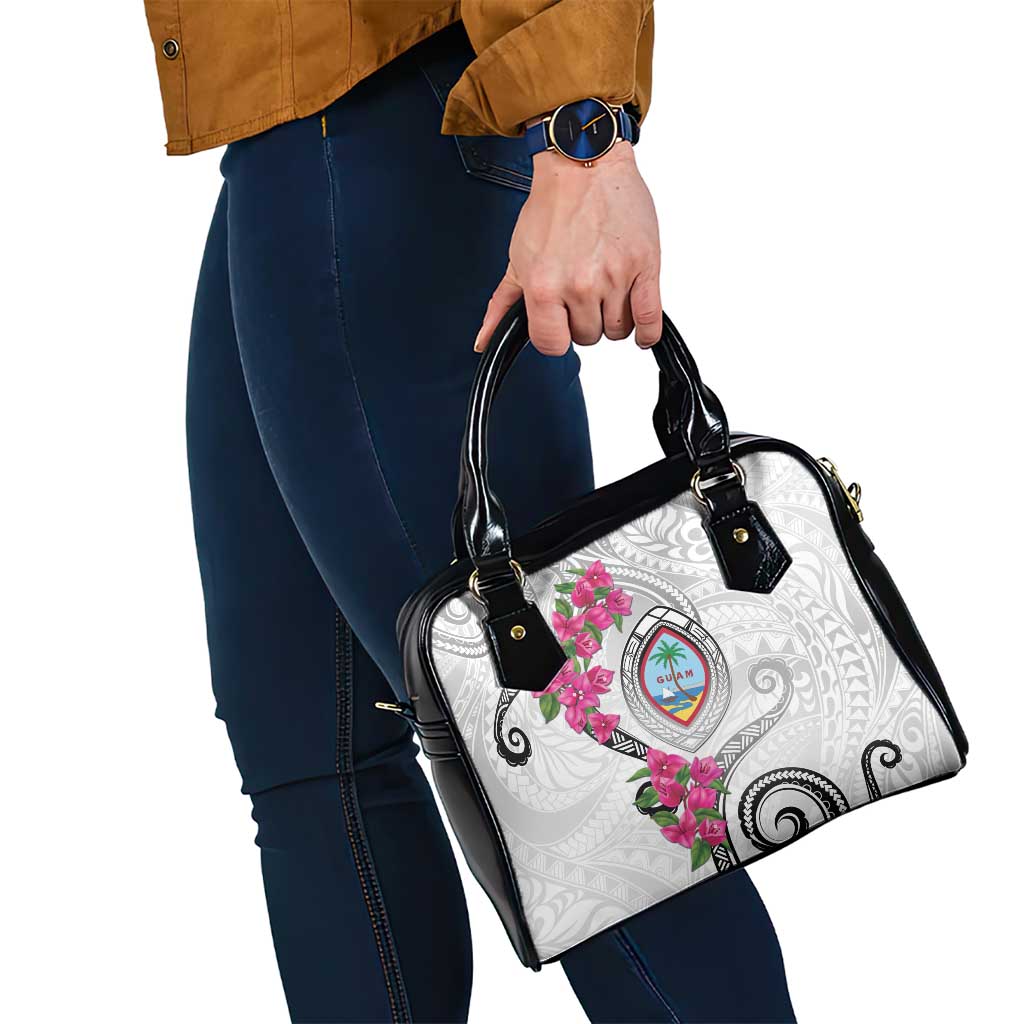 Guam Chamorro Shoulder Handbag Curves Polynesian Tattoo Mix Bougainvillea LT05 - Polynesian Pride
